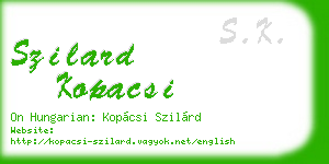 szilard kopacsi business card